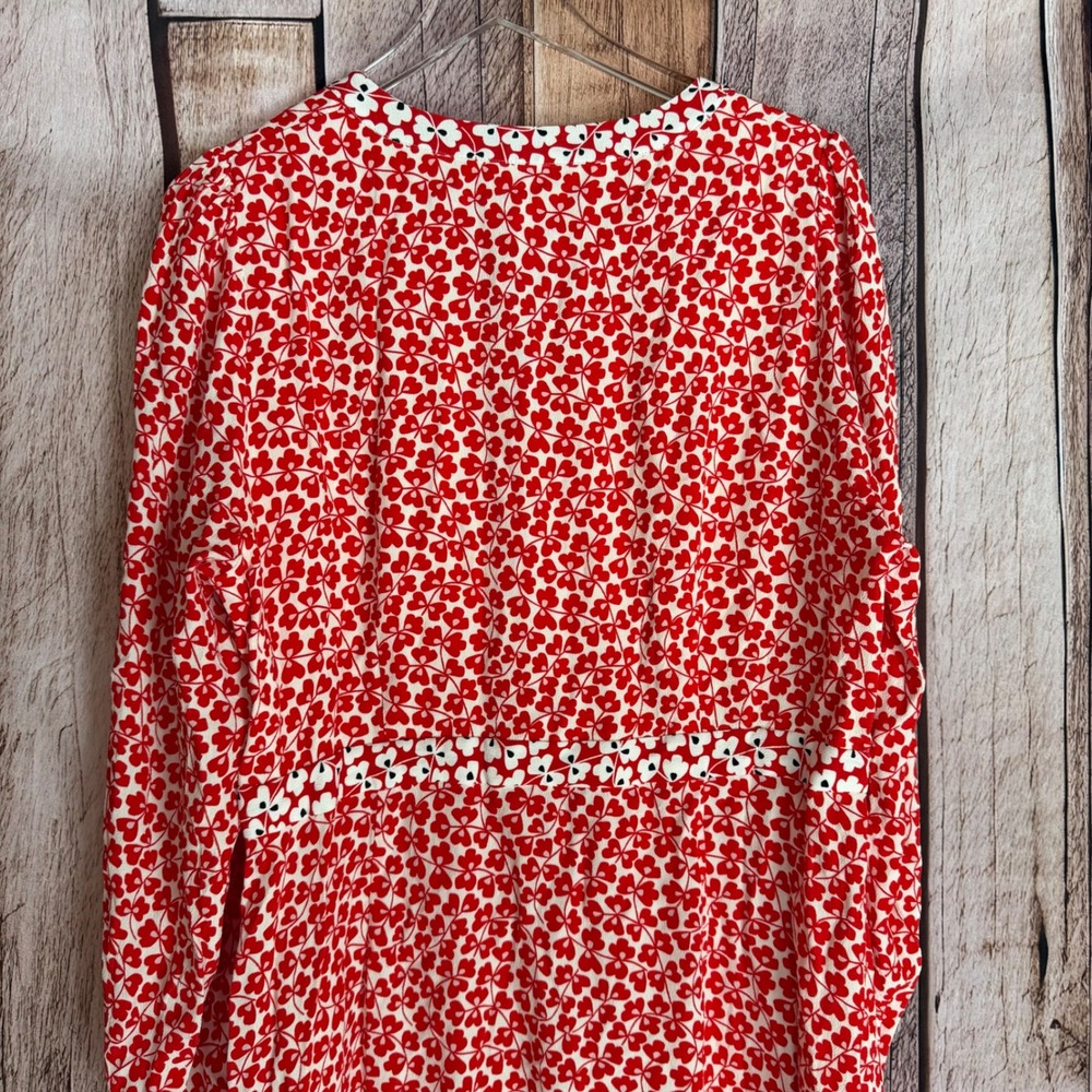 Boden Imelda Border Print Floral V-Neck Midi Dress Romantic Viscose Size US 14R - Picture 5 of 9
